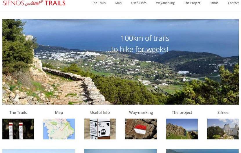 Print screen of the Sifnos Trails website