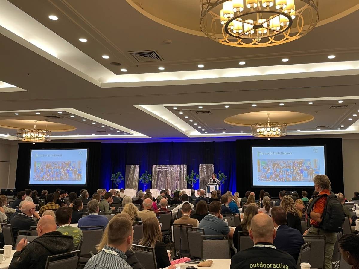 People in the big Hall at the World Trails Conference in Ottawa, Canada